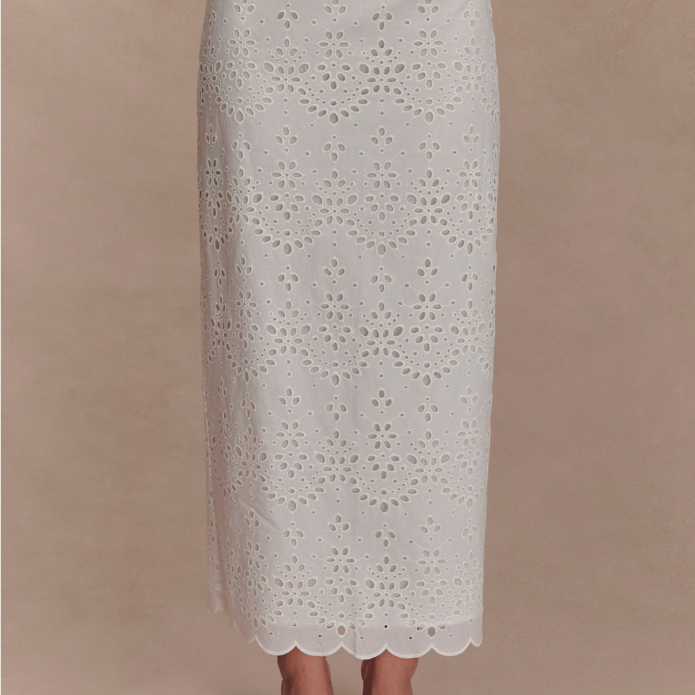 BUY NOW ♥️ NWT MESHKI White Eyelet Midi Skirt